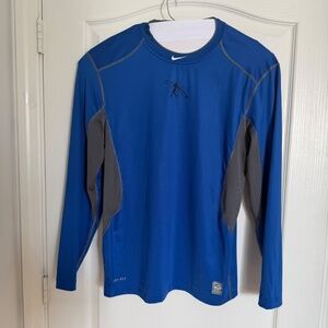 Men's Nike Pro Combat Baseball/Softball Shirt Sz Lg Blue